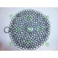 2015 Alibaba china supply SS316 chainmail scrubber cast iron pan cleaner